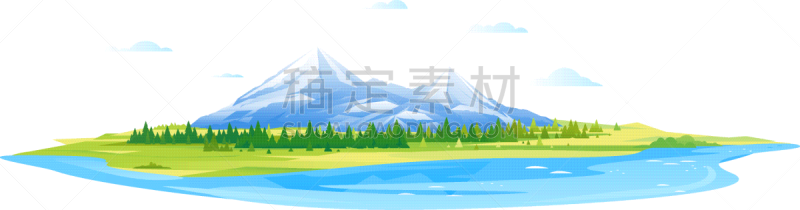 湖,森林,山,高大的,雪山,云,植物群,云杉,岩石,夏天