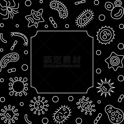 轮廓,微生物,正方形,边框,生物学,微生物学,一个物体,直的,分子,模板