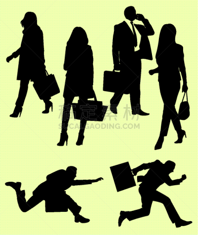 女人,男商人,商务,专业人员,经理,全科医师,品牌名称,剪贴画,剪影