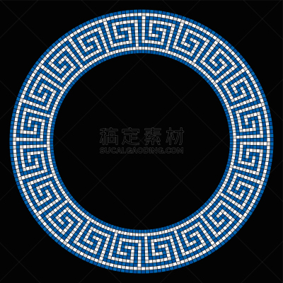 边框,圆形,镶嵌图案,白色,蓝色,华丽的,部分,几何形状,背景分离,钥匙