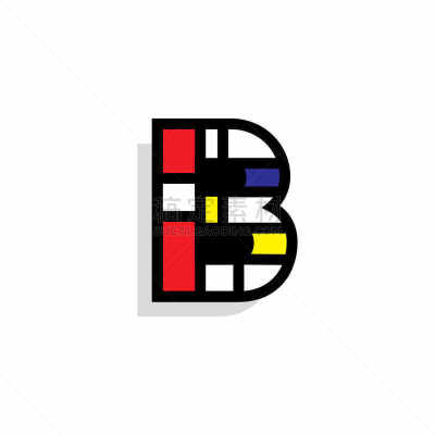 英文字母b,矢量,40-80年代风格复兴,信函,商务,几何形状,字母,模板,现代,品牌名称