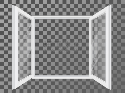 white open double window