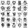 商务,数字25,线条,多样,图标集,对话气泡框,计算机,概念,联系,设计