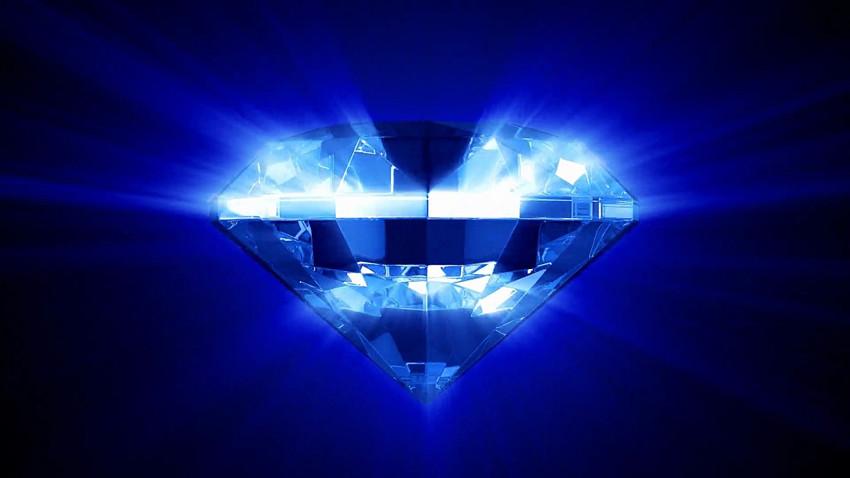 蓝色钻石的光泽。