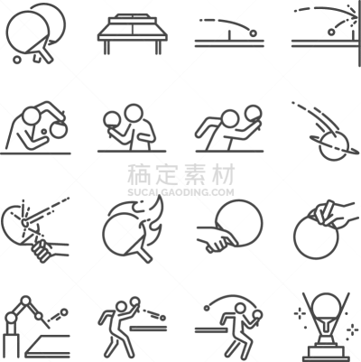 乒乓球,图标,线条,分离着色,白色,网球运动,臭,图像,击打