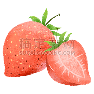可爱系水果糖果元素主题-草莓