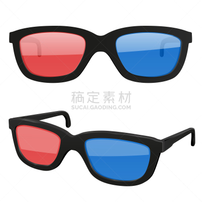 眼镜,3d电影,红色,白色背景,背景分离,视力,计算机图标,图像,计算机制图,矢量