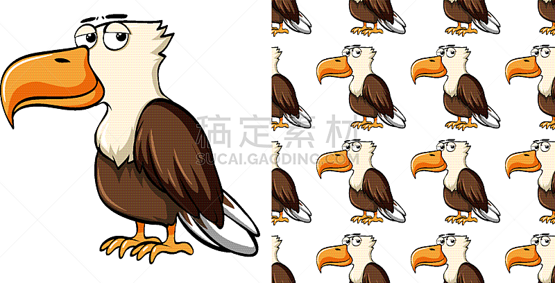 seamless background design with wild eagle