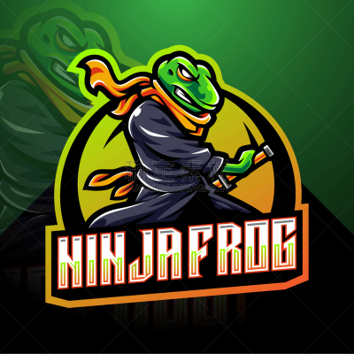 ninja frog esport mascot logo