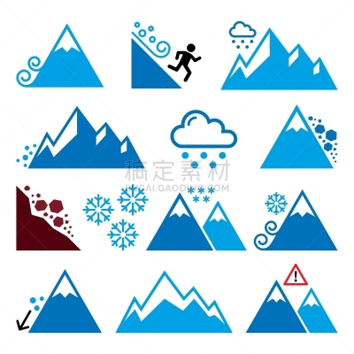 雪崩,山,自然,风险,雪板,大雪,男人,流动