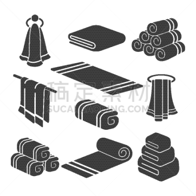 毛巾,计算机图标,黑色,洗碗布,背景分离,纺织品,棉,干抹布,小的,厨房