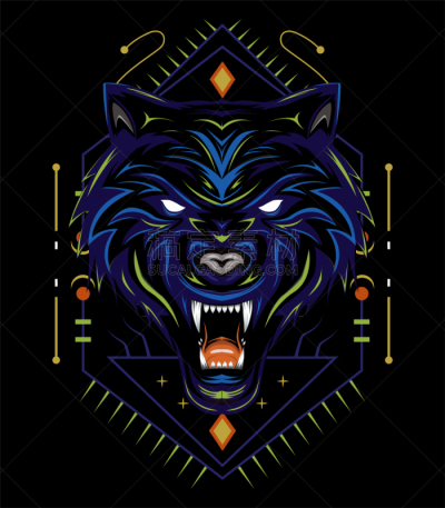 绘画插图,矢量,狼,模板,警告标识,狼獾,恐惧,残酷的,雪,狗