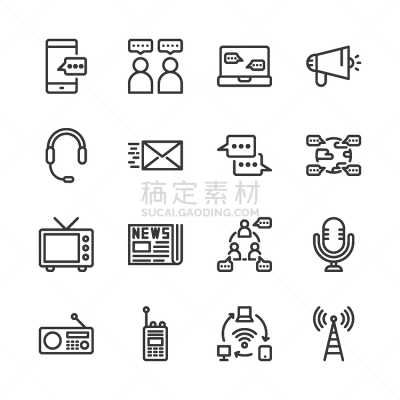 设备用品,图标集,商务,计算机,电子邮件,信函,电视机,药丸,耳机,沟通