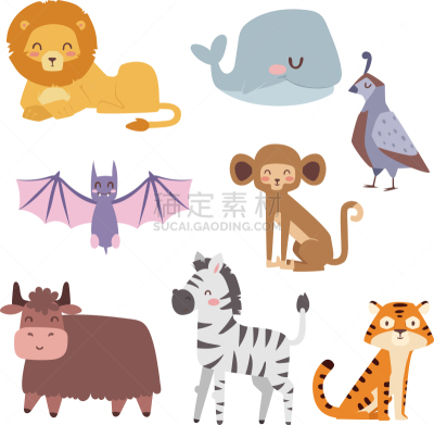 分离着色,可爱的,动物园,野生动物,动物,卡通,幽默,牦牛,猴子,自然