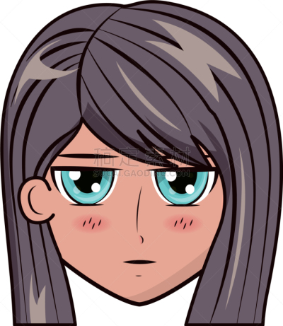 日本漫画风格,女孩,分离着色,可爱的,肖像,图像,可爱,自然美,性格,面部表情