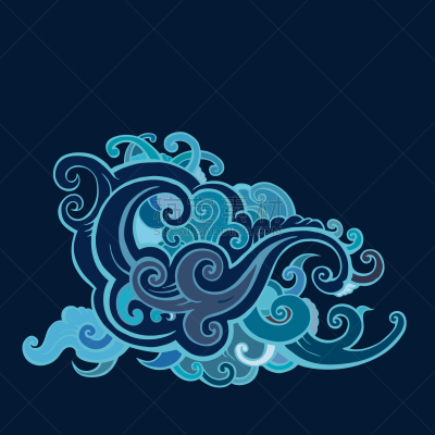 海洋,波浪,自然,传统,图像,小溪,矢量,水,式样,复古