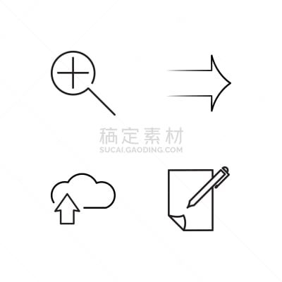 商务,轮廓,计算机图标,极简构图,云,迅速,布置,决定,选择,改进