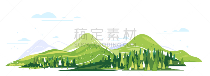 山,分离着色,山脊,背景分离,云,简单,草,云杉,植物,户外
