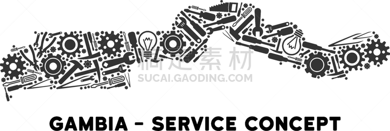 冈比亚,抽象拼贴画,工具,国内著名景点,概念,技术,服务