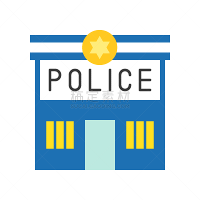 警官,家庭,扁平化设计,矢量,建筑外部,车站,图像,建筑,建造