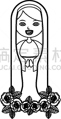 圣玛丽,玫瑰,天使报喜,母亲,肖像,矢量