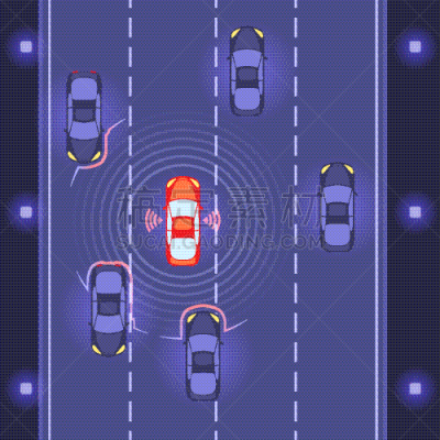 汽车,路,交通,传感器,技术,雷达,顺序,城市,监视,自立