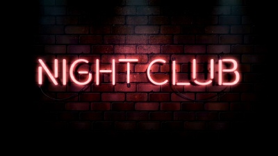 闪烁霓虹灯标志无限循环-夜总会