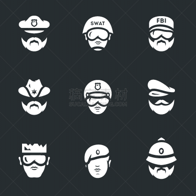 人,警官,计算机图标,制服,安全的,男人,性格,布置
