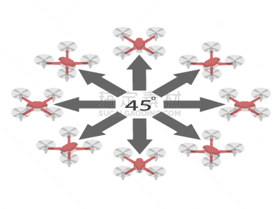 数字45,无人机,文凭,组物体,圆形,三维图形,角度,平坦的,热,多样