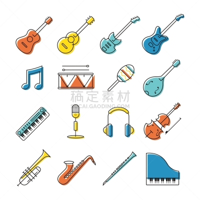 乐器,线条,式样,计算机图标,组物体,舞台,耳机,音乐,传统节日,动物
