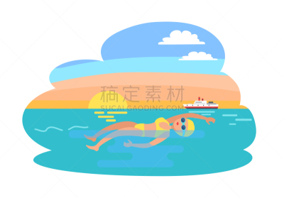 专门技术,女人,游艇,泳装,船,动作,仰泳,练习,训练