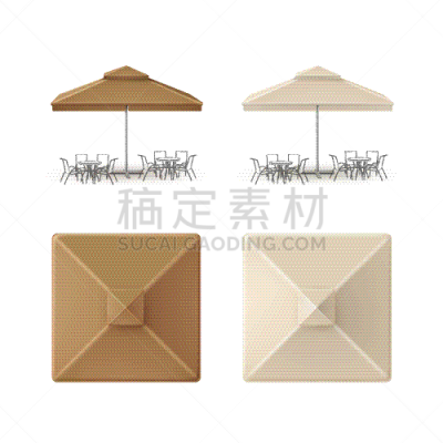 餐馆,遮阳伞,米色,白色,图像,树荫,矢量,阴影,院子,布置