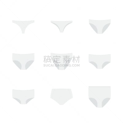 女人,绘画插图,短灯笼裤,图标集,丁字裤,高大的,矢量,比基尼