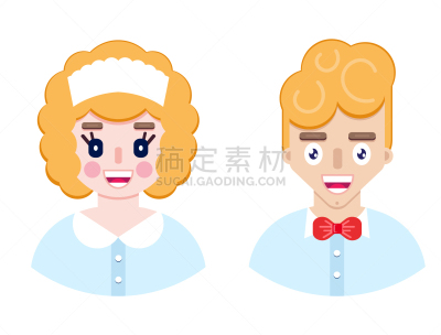 男招待,快乐,肖像,模板,女人,男仆,管家,女招待,调酒师,服务