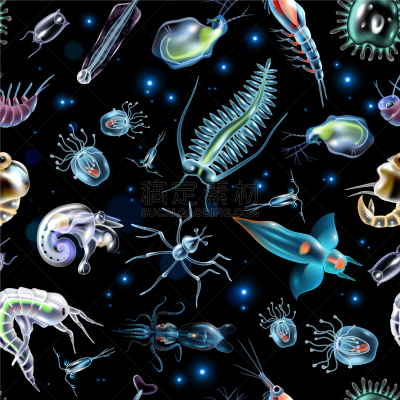浮游生物,式样,抽象,磷虾,生物学,华丽的,亚特兰大,纺织品,天南属,环境