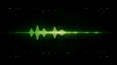 音频波形单声道绿色