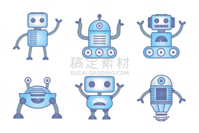 电子人,计算机图标,自动的,可爱的,商务,车轮,玩具,技术,腿,复古风格
