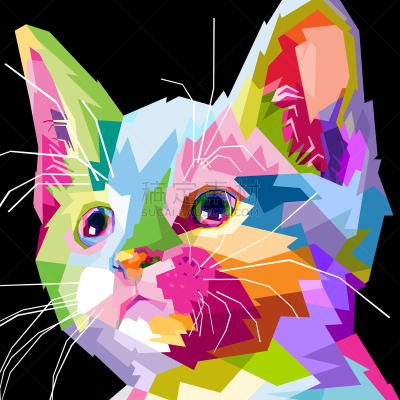 猫,似人脸,特写,几何形状,可爱的,自然美,个性,时尚,艺术,自然
