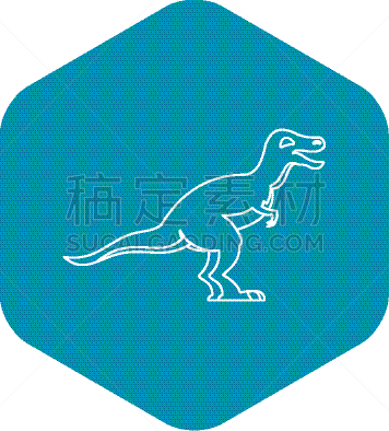 轮廓,兽脚亚目食肉恐龙,计算机图标,可爱的,侏罗纪,已灭绝生物,动物,力克斯兔,爪,爬行纲