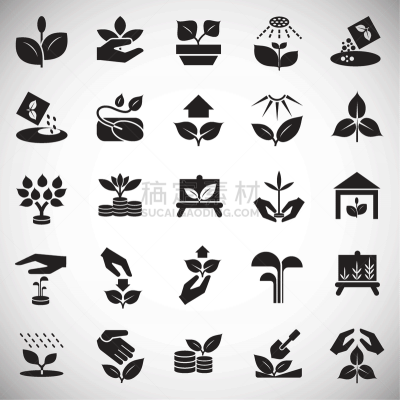 动机,插画,符号,白色背景,商务,环境,植物群,设备用品,生长,发芽