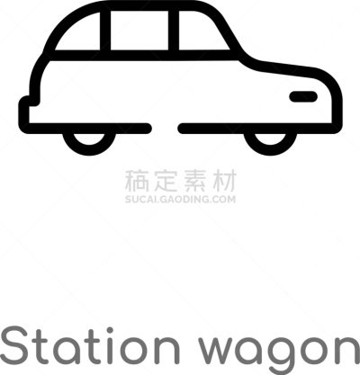 分离着色,轮廓,旅行车,黑色,简单,计算机图标,白色,创造力,汽车,设计