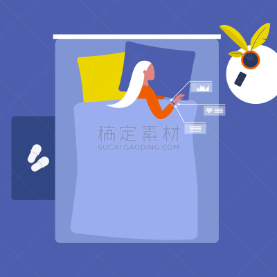 女性,性格,床,绘画插图,青年人,桌上玩具,室内设计师,矢量,睡觉