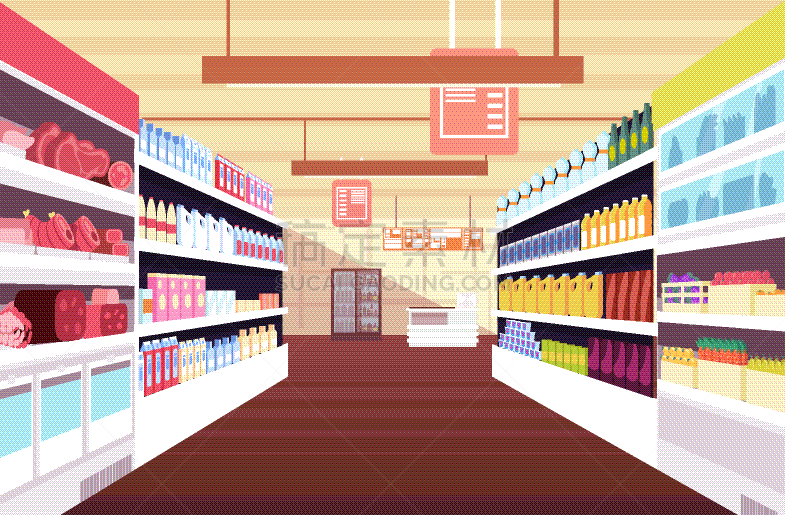 食品杂货,商品,充满的,室内,超级市场,商务,清新,多样,食品,选择