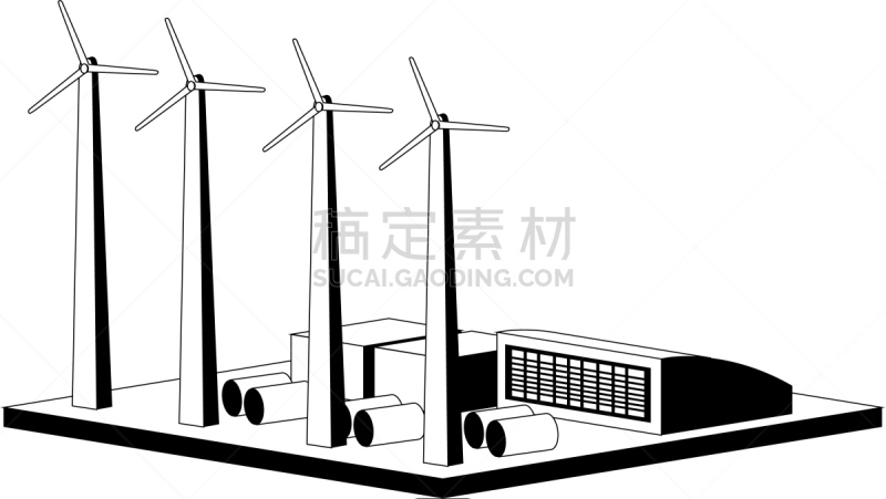 风,黑白图片,发电站,循环利用,多代家庭,技术,图像,工业,矢量,涡轮