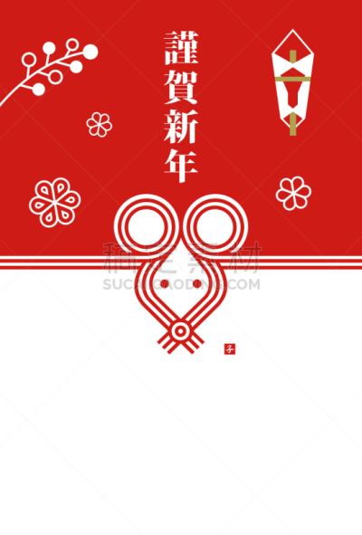 传统,贺卡,新年前夕,模板,绘画插图,日本,线绳,鼠,水引线,似人脸
