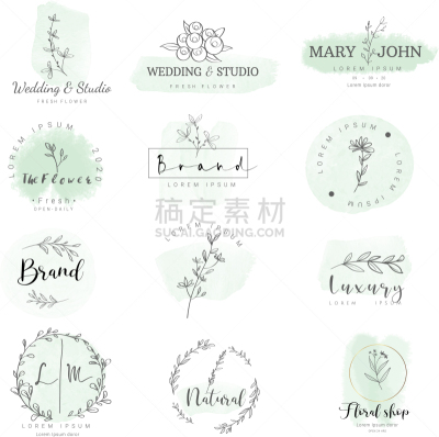 logo watercolor background bannerfor