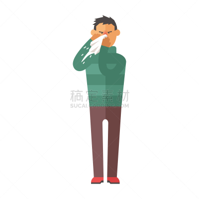 男人,人的鼻子,健康保健,图像,白色人种,生病,吹,触摸