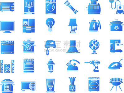 符号,用具,家庭生活,电扇,空调,电视机,洗碗机,洗衣机,电饭锅,高压锅