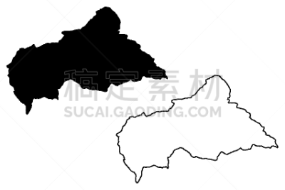 中非共和国,边界,草图,乱画,潦草,白色,分离着色,轮廓,剪影