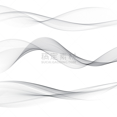 线条,灰色,平滑的,矢量,抽象,波形,烟,透明,布置